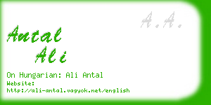 antal ali business card